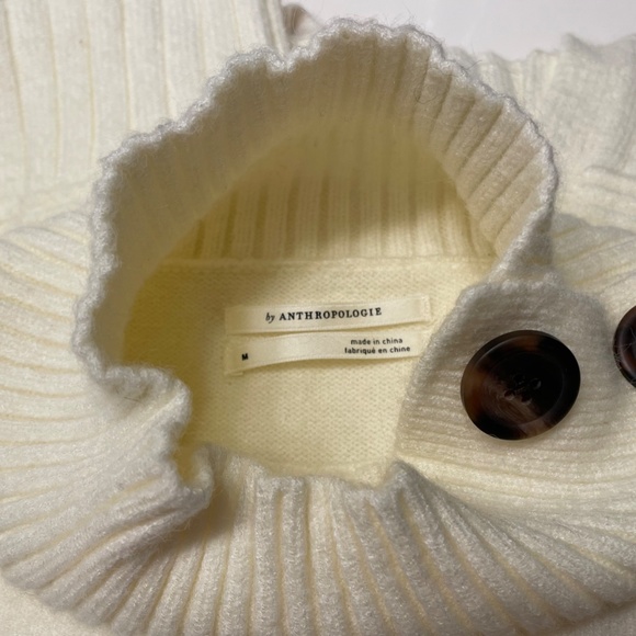 Anthropologie Cream Mockneck Tunic Sweater - Picture 3 of 10